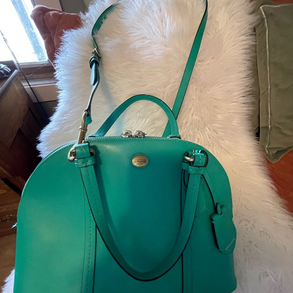 Coach Turquoise Leather Satchel - Picture 10 of 10